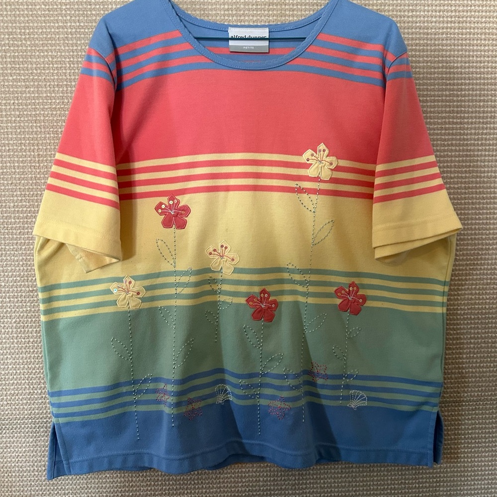 Alfred Donner Colorful Striped Petite Women’s Shirt